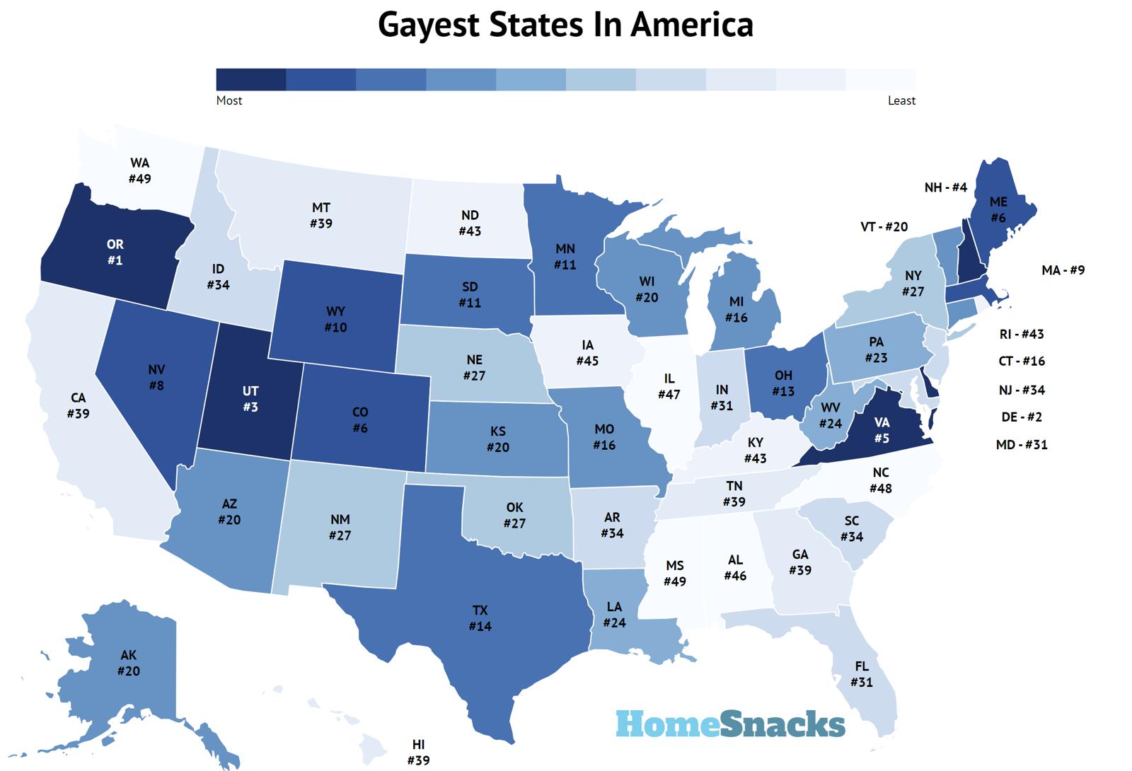 10 Gayest States In The United States 2023 RoadSnacks