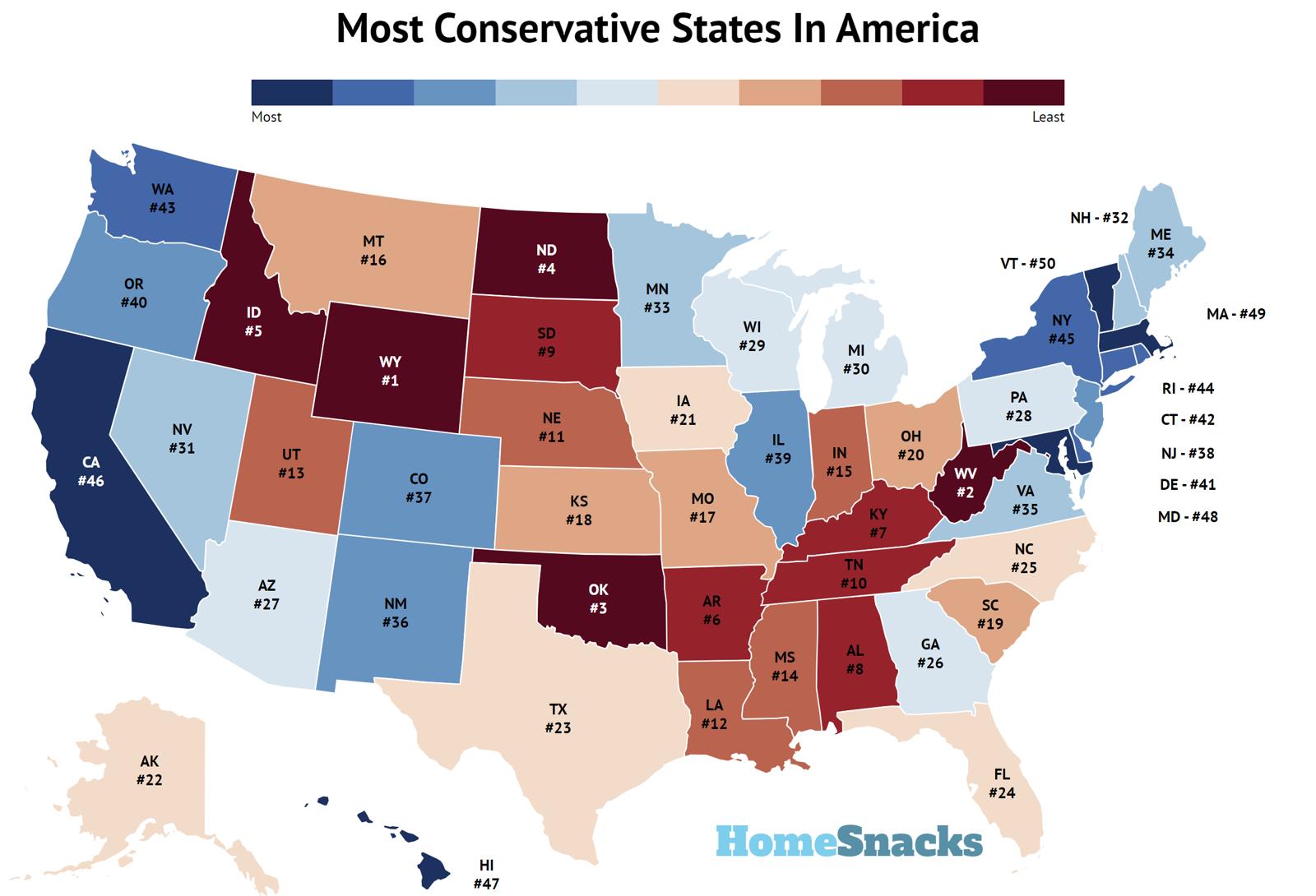 10 Most Conservative States In The United States 2023 HomeSnacks