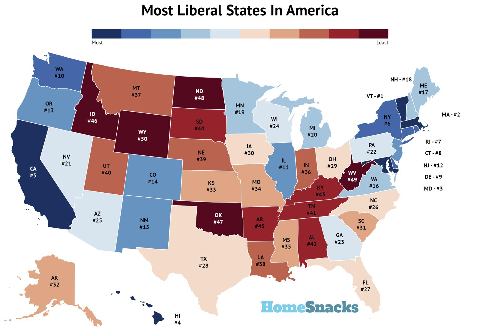 10 Most Liberal States In The United States 2023 HomeSnacks