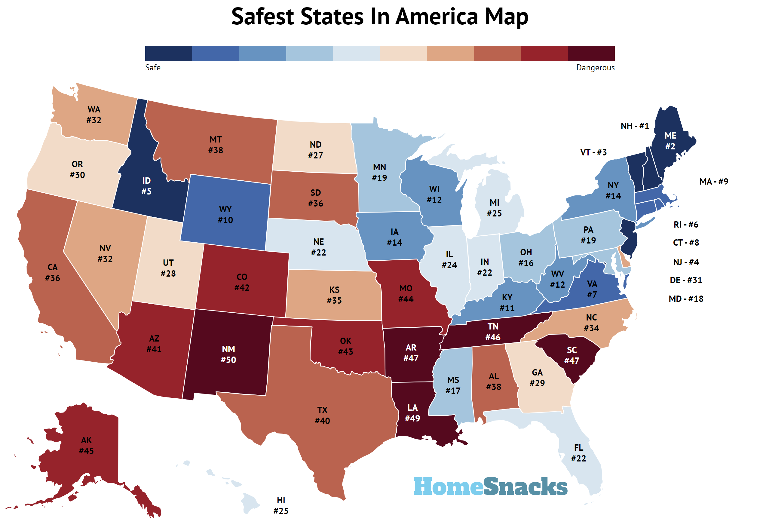 10 Safest States In The United States 2023 HomeSnacks