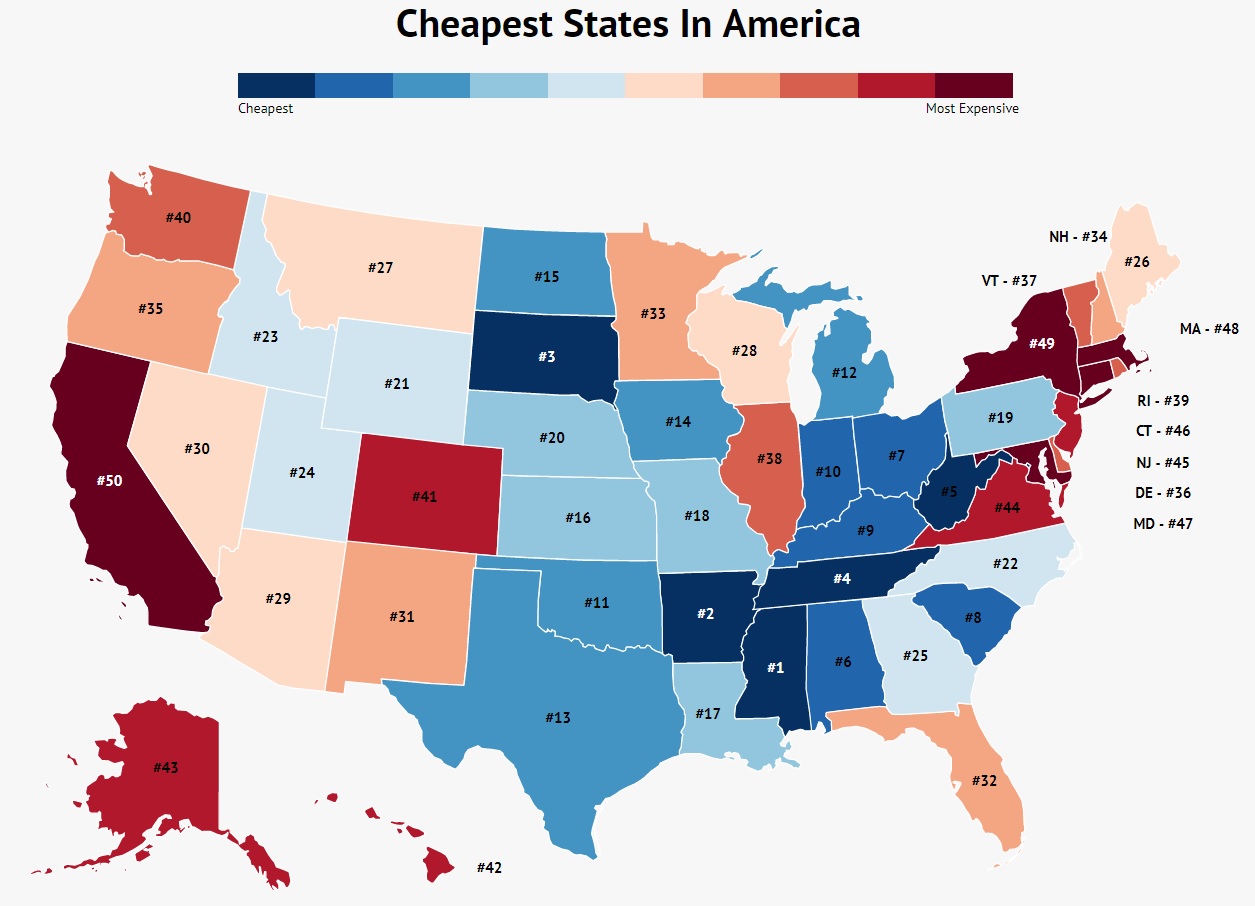 10 Cheapest States To Live In The United States 2023 HomeSnacks