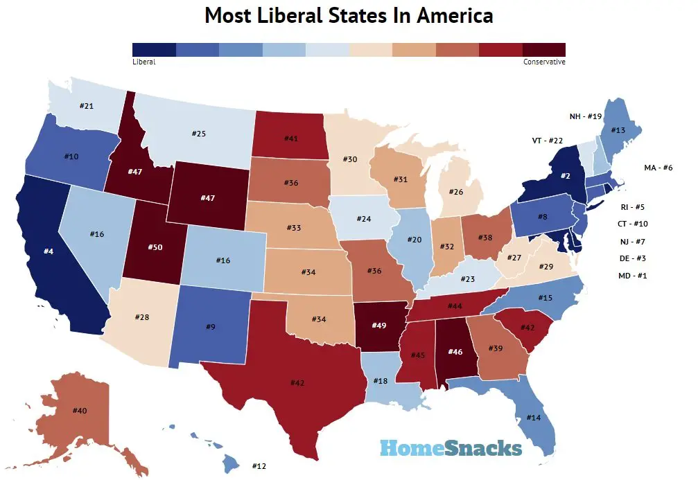 10 Most Liberal States In The United States [2023] HomeSnacks