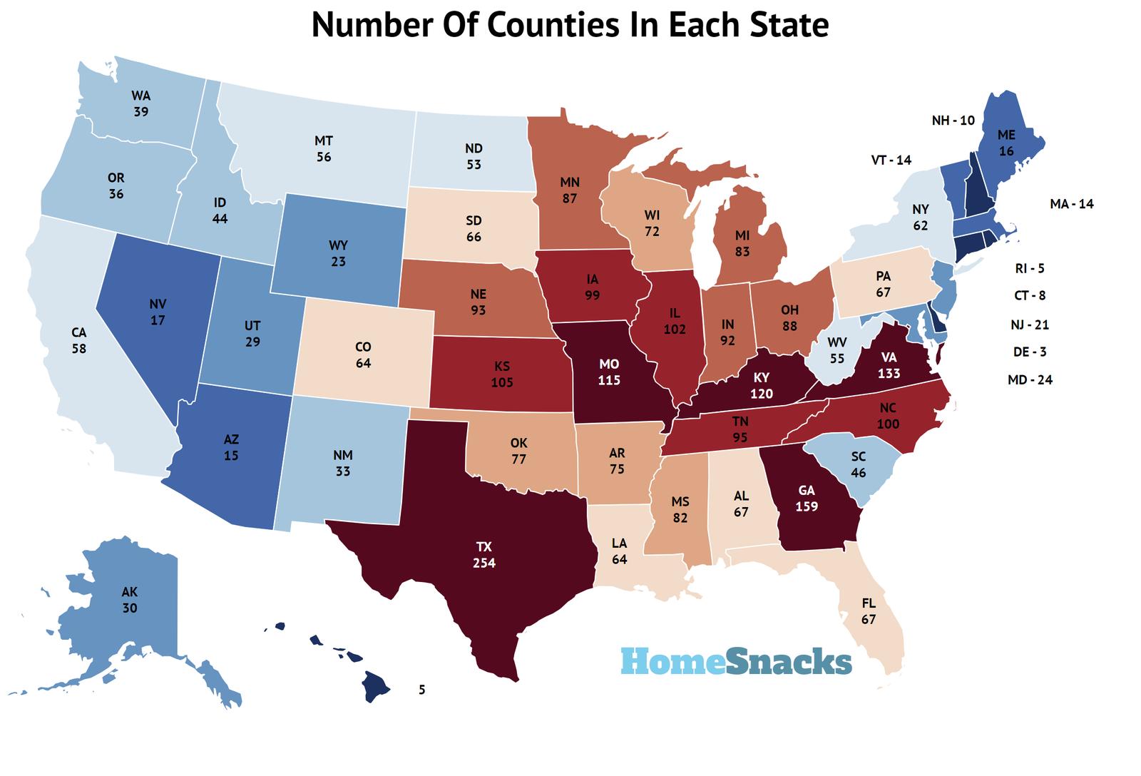 States With The Most Counties In The Us Homesnacks 2317