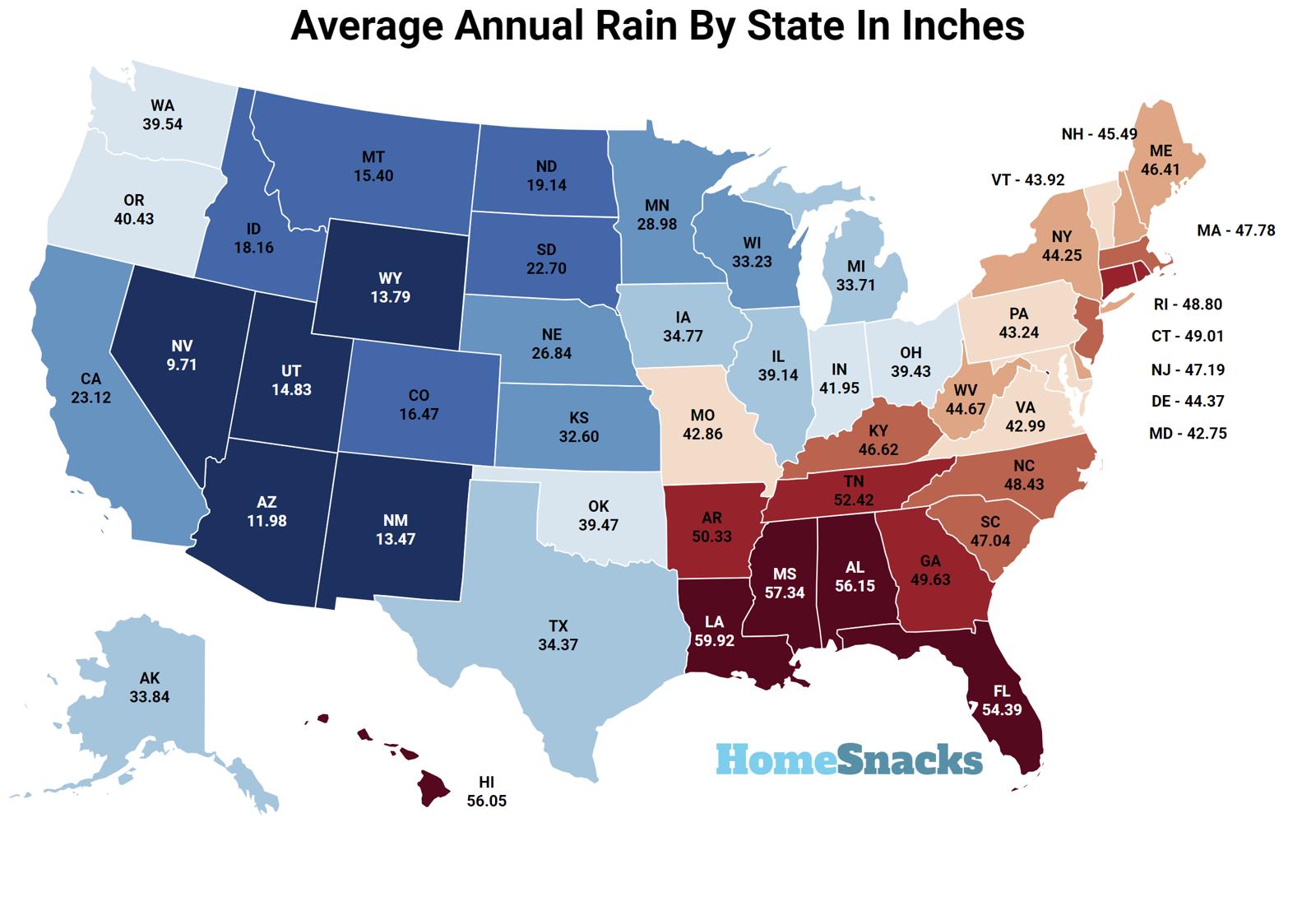 Rainiest States In The United States For 2023 Homesnacks 3261