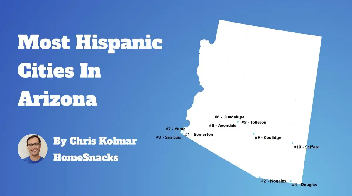 Cities With Largest Hispanic/Latino Population In Arizona Map